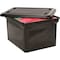 Advantus File Tote w/Lid, 14"x18"x10-3/4", Black AVT34052 - alternate 1